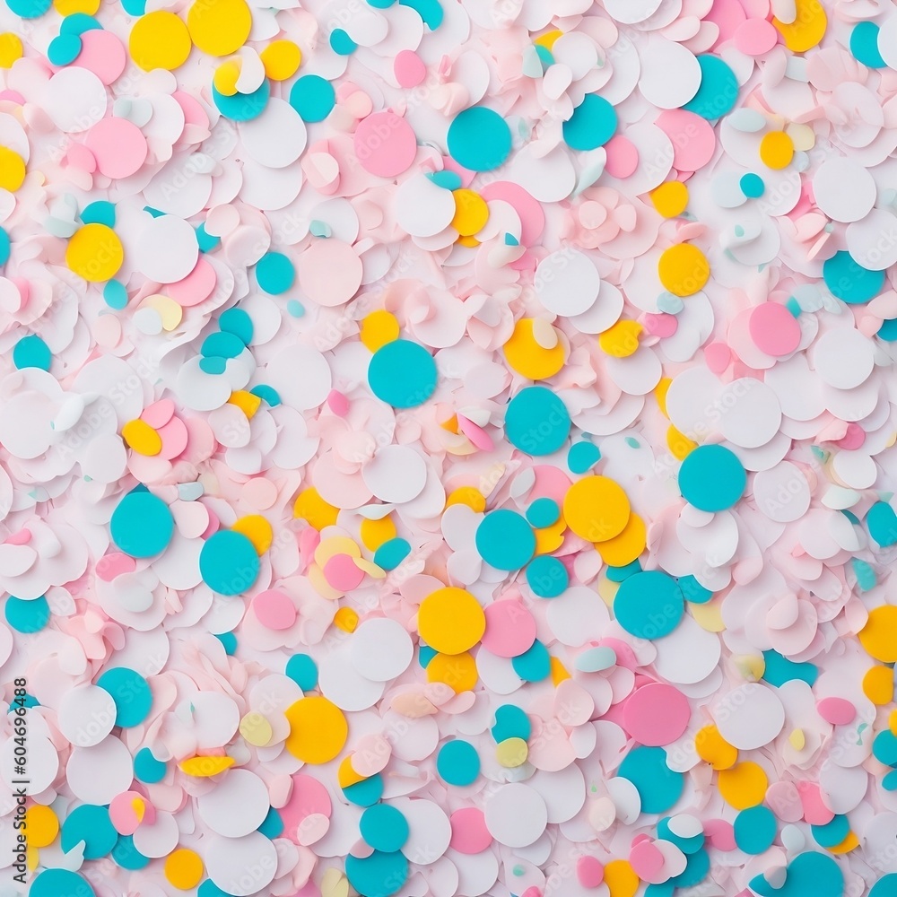 Confetti Background in White and Pastel Colors - AI Generated