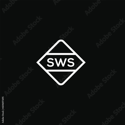 SWS letter design for logo and icon.SWS monogram logo.vector illustration with black background. photo