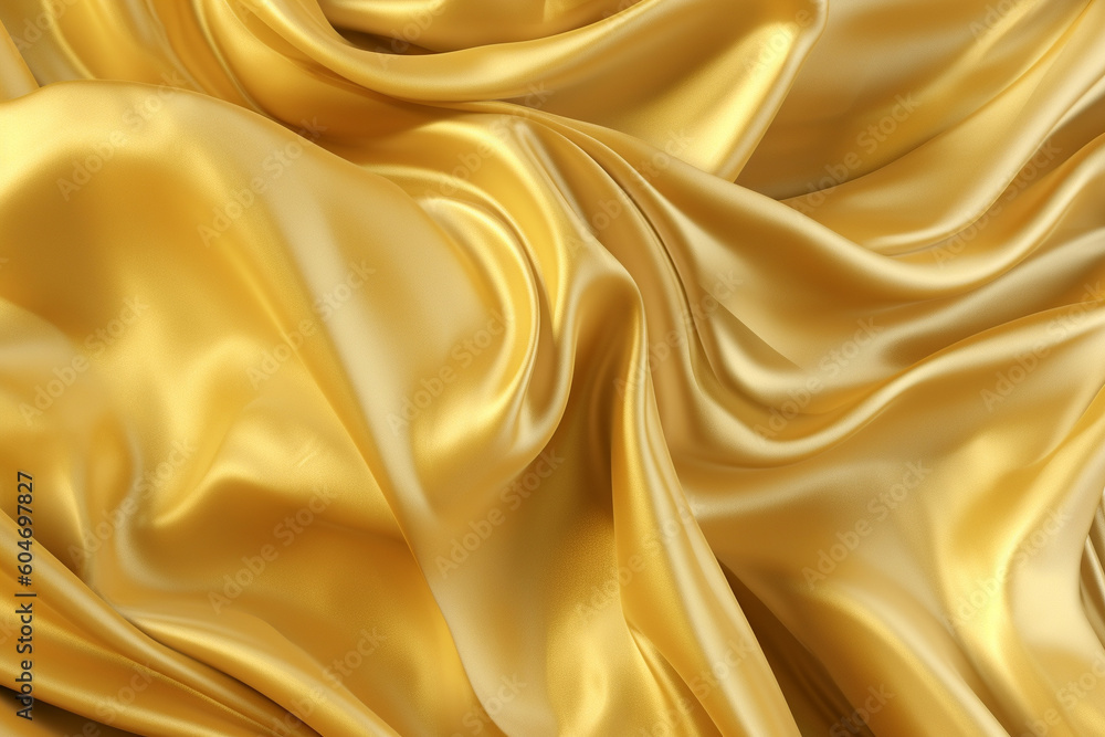 Obraz premium Liquid golden background, exuding the opulent texture of silk. Ai generated