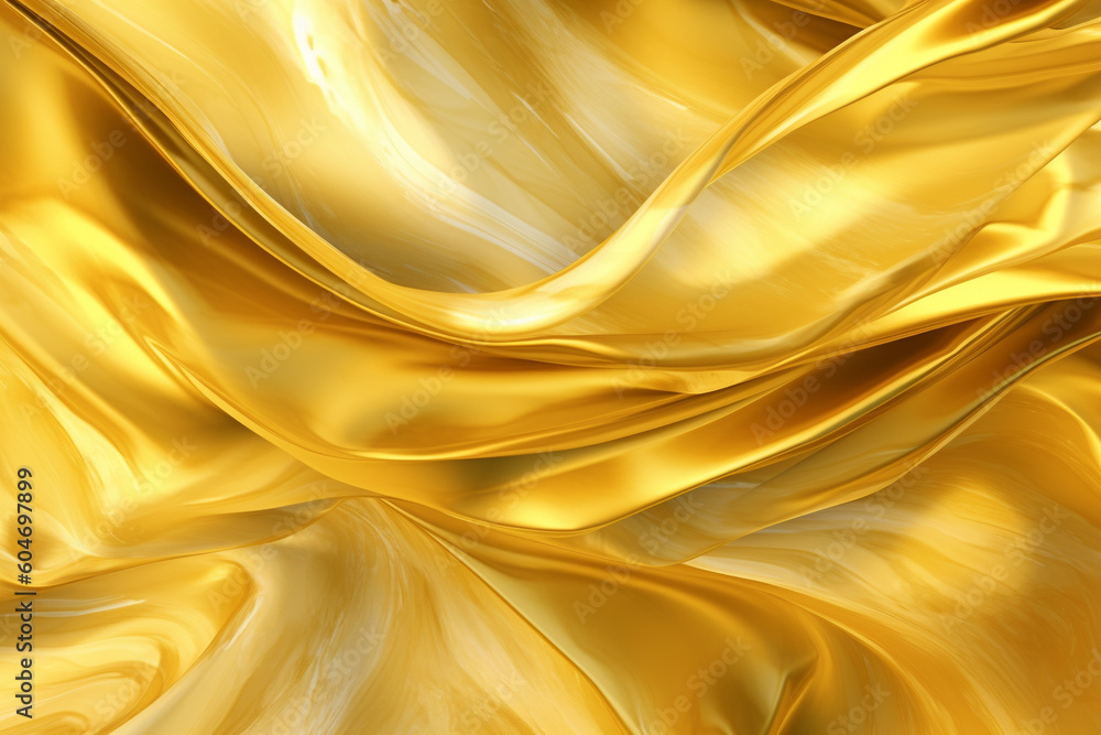 Fototapeta premium Liquid golden background, exuding the opulent texture of silk. Ai generated