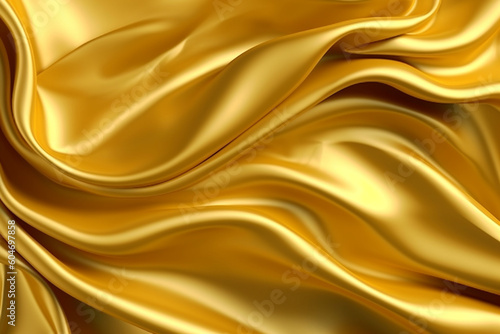 Liquid golden background, exuding the opulent texture of silk. Ai generated