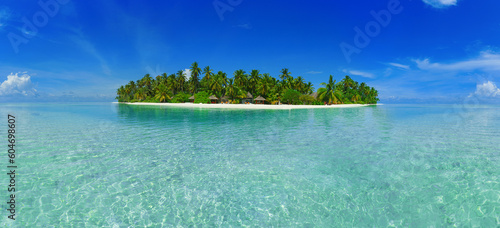 Fotografie, Tablou Beautiful maldives tropical island - Panorama