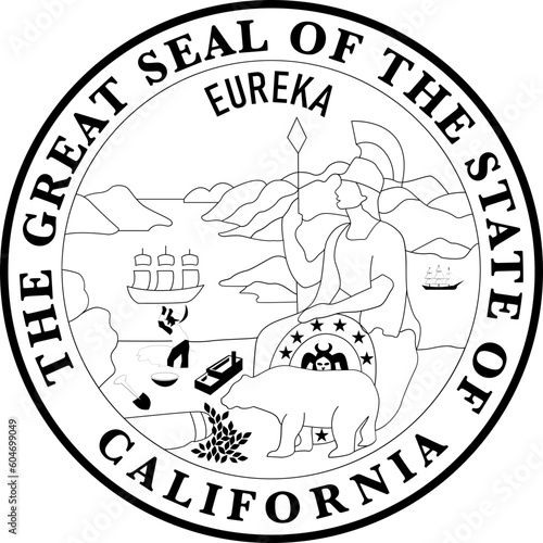 THE GREAT SEAL OF THE STATE OF CALIFORNIA SVG LINE ART cnc laser cutting, wood, metal engraving, Cricut file, cnc router file, vinyl cutting, digital cutting machine file
