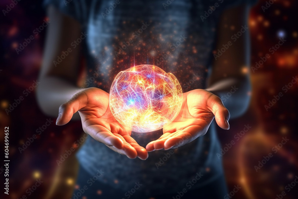 Healing Reiki Energy. Transformative power of healing Reiki energy, emanating from hands. Ai generated Healing Reiki Energy. Transformative power of healing Reiki energy, emanating from hands. Ai generated