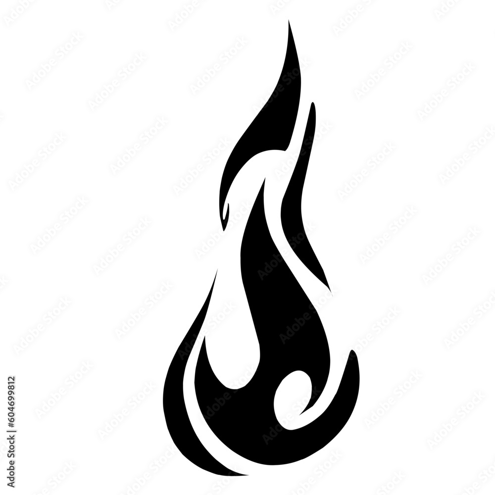Black Tribal Fire Flame For Tattoo, Vinyl Stickers And Decoration Black Tribal Fire Flame For Tattoo, Vinyl Stickers And Decoration