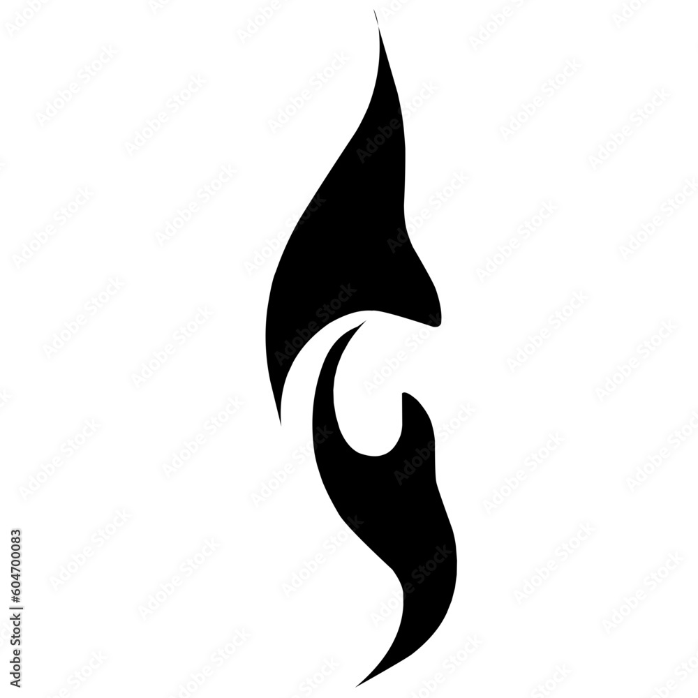 Fototapeta premium Black Tribal Fire Flame For Tattoo, Vinyl Stickers And Decoration 