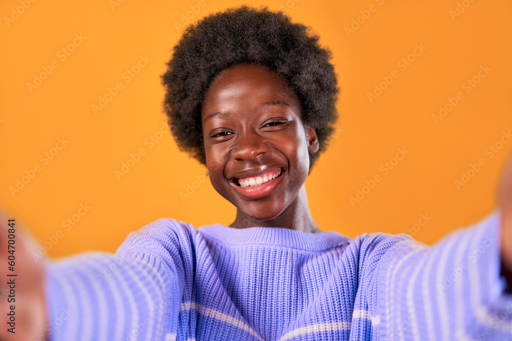 African-American woman isolated in the background African-American woman isolated in the background