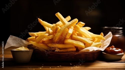French fries. Generative AI photo