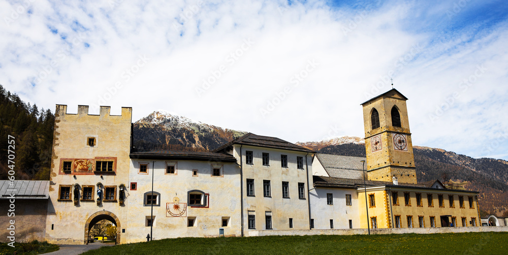Monastery of St. Johann in muestair switzerland panorama