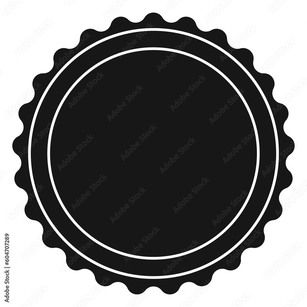 Round stamp in flat style with black colour.