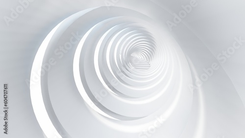 Abstract architecture background white round tunnel 3d render © Annuitti