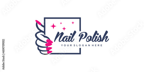 Nail polish logo idea for beauty with style modern