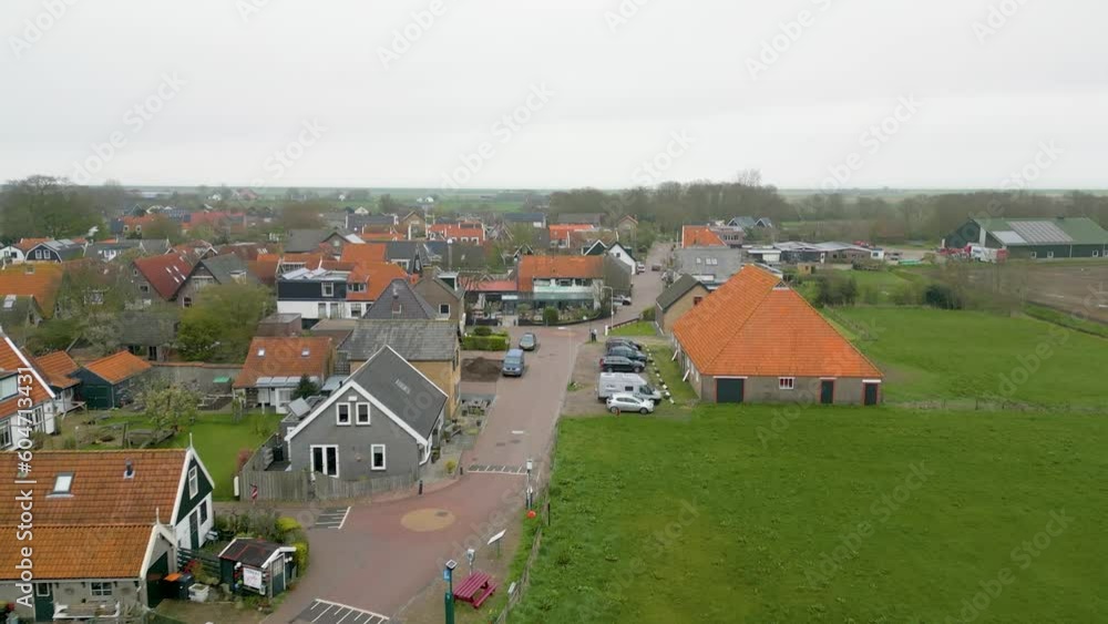 This aerial drone video shows the small village of Oosterend in Texel. Texel is one of the islands in the wadden sea. Oosterend is mostly residential area and there is an old church in the center. This aerial drone video shows the small village of Oosterend in Texel. Texel is one of the islands in the wadden sea. Oosterend is mostly residential area and there is an old church in the center.