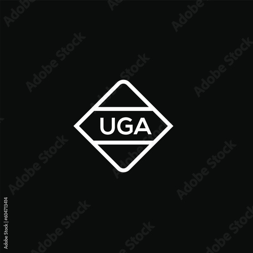 UGA letter design for logo and icon.UGA monogram logo.vector illustration with black background. photo