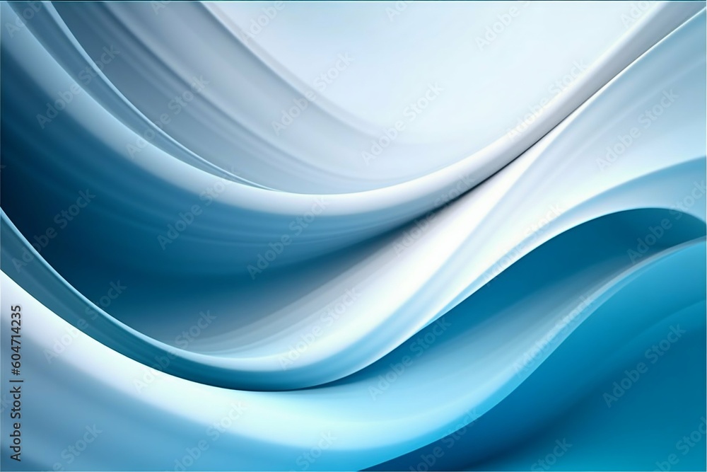 Blue Abstract Background with White Waves. Generative ai Blue Abstract Background with White Waves. Generative ai