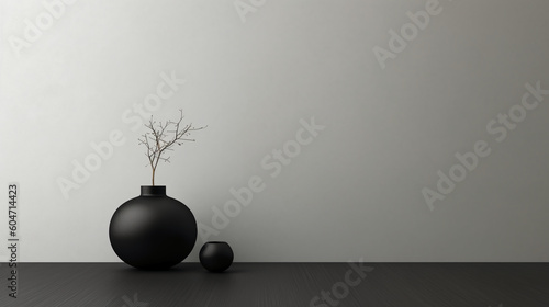 A stunning image of a minimalist black, showcasing the magical elegance found in simplicity. AI generative