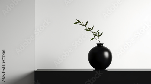 A stunning image of a minimalist black, showcasing the magical elegance found in simplicity. AI generative