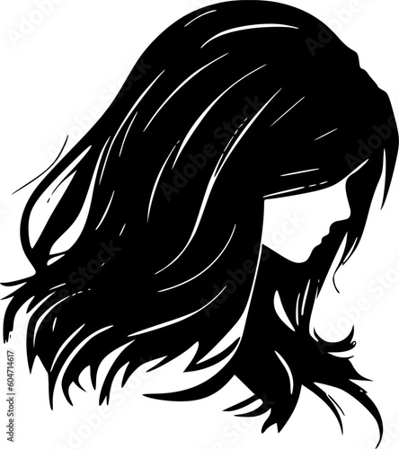 Hair | Black and White Vector illustration
