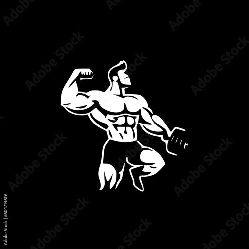 Gym - Black and White Isolated Icon - Vector illustration