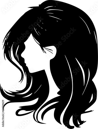 Hair - Minimalist and Flat Logo - Vector illustration