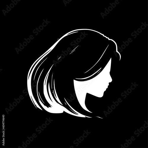 Hair - Minimalist and Flat Logo - Vector illustration