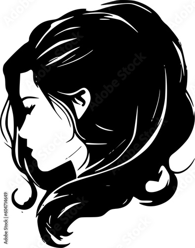 Hair | Black and White Vector illustration
