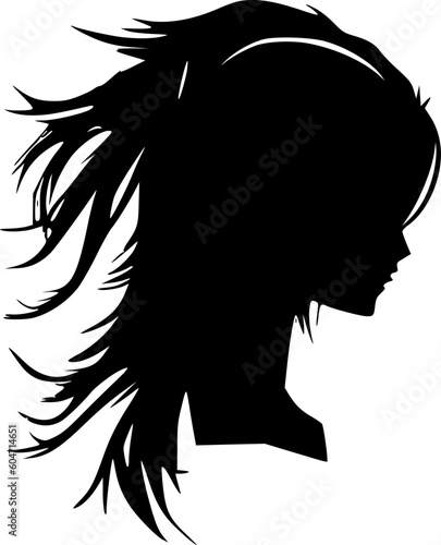 Hair - Black and White Isolated Icon - Vector illustration