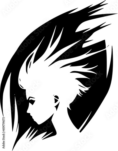 Hair | Black and White Vector illustration