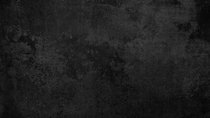 Abstract Black wall texture for pattern background. wide panorama picture. Black wall texture rough background dark concrete floor or old grunge background with black