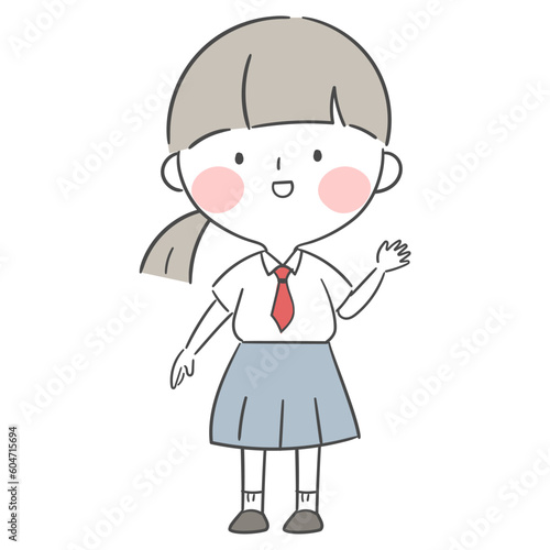 여름 교복을 입은 여학생