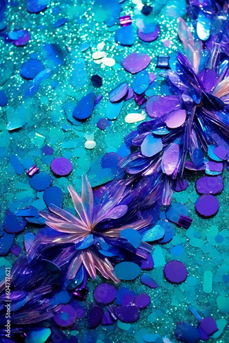 Teeny tiny tulle sparkles glam mint and turquoise hd wallpaper  in the style of purple and blue  vibrant academia  poured  dark silver and teal  psychedelic. AI generative