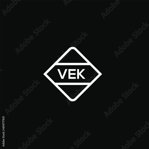 VEK letter design for logo and icon.VEK monogram logo.vector illustration with black background. photo