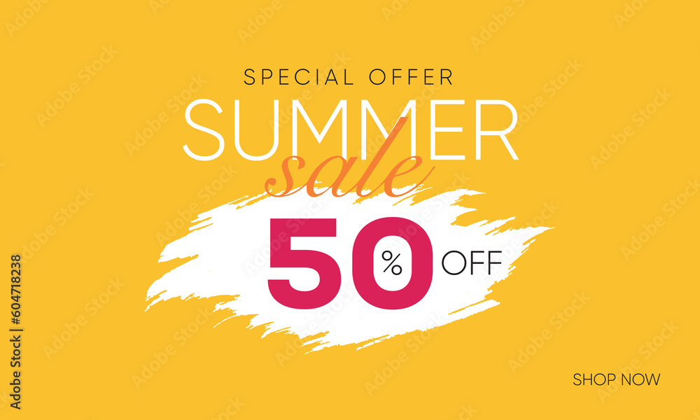 Obraz premium summer sale offer 50% off, summer sale 50% off, summer sale banner, summer sale offer banner design