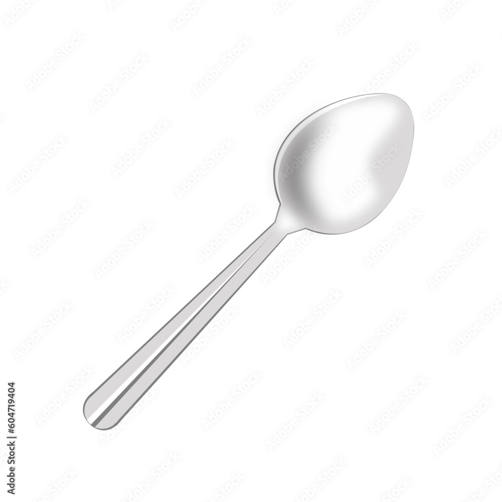 Vector metal spoon isolated on white background Vector metal spoon isolated on white background