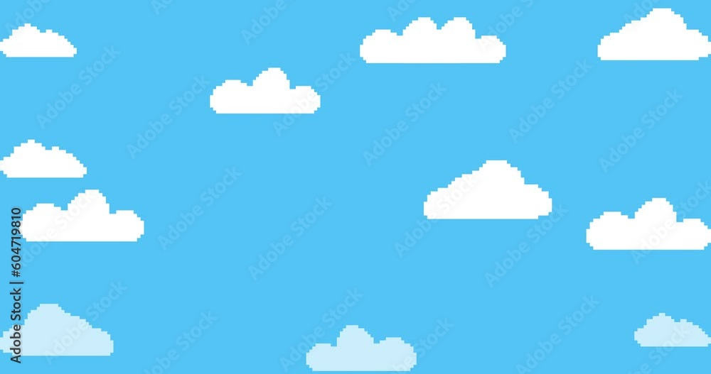 Pixel balloons flying up. 3D render, Pixel art 8 bit, video footage, loop animation Pixel balloons flying up. 3D render, Pixel art 8 bit, video footage, loop animation