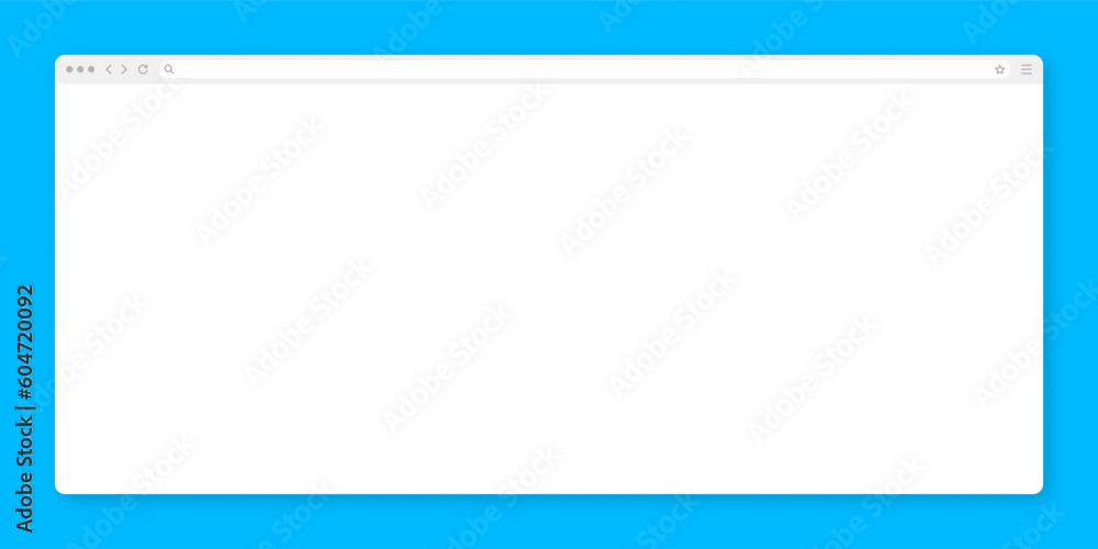Blank web browser window with toolbar and search field. Modern website, internet page in flat style. Browser mockup for computer, tablet and smartphone. Vector illustration Blank web browser window with toolbar and search field. Modern website, internet page in flat style. Browser mockup for computer, tablet and smartphone. Vector illustration