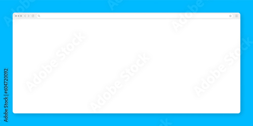 Blank web browser window with toolbar and search field. Modern website, internet page in flat style. Browser mockup for computer, tablet and smartphone. Vector illustration
