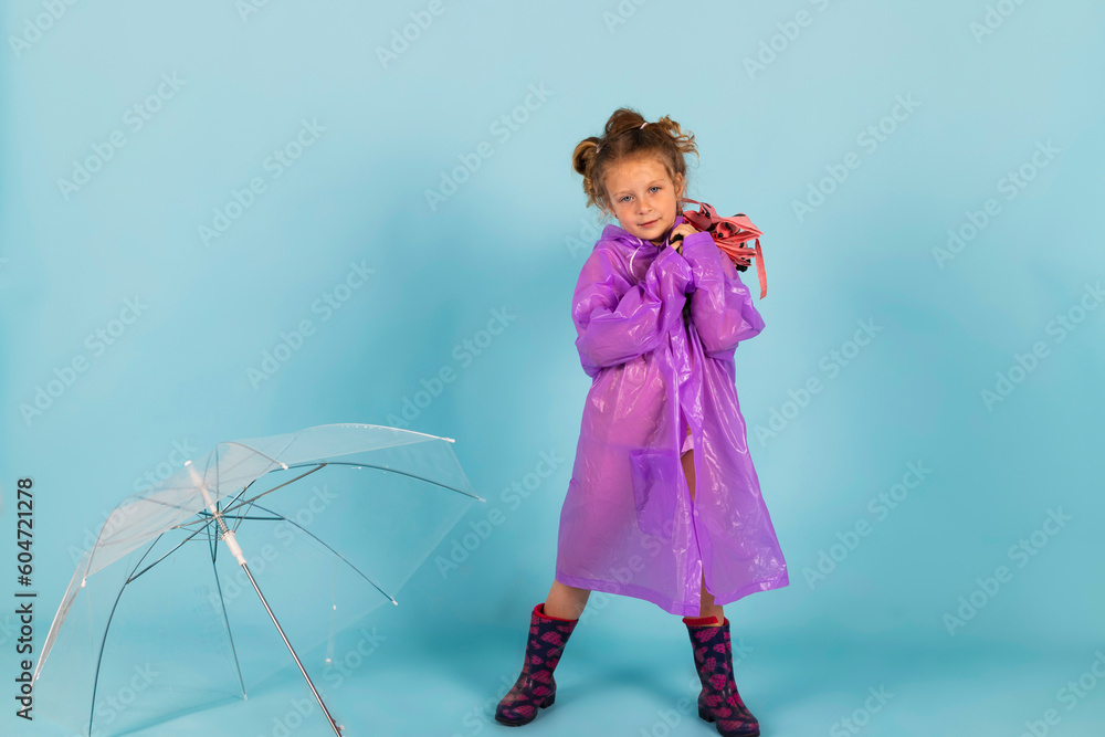 Little girl raincoat and sales boots