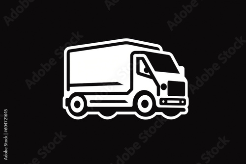Wallpaper Mural Fast moving shipping delivery truck line art vector icon. Truck isolated on solid background, delivery concept. Generative AI Torontodigital.ca