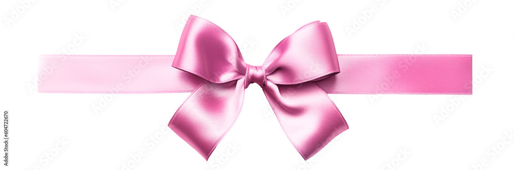 Pink ribbon bow isolated on transparent background, transparent png ...