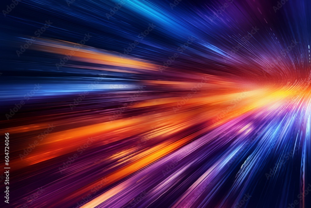 Motion picture light streaks in the style of vibrant futuristic background. Backdrop for design. AI generated Motion picture light streaks in the style of vibrant futuristic background. Backdrop for design. AI generated