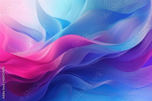 Abstract background with colorful waves in cold colors. AI generated, human enhanced.