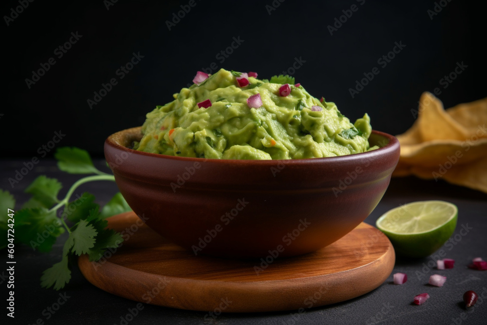 A bowl of guacamole generative AI A bowl of guacamole generative AI
