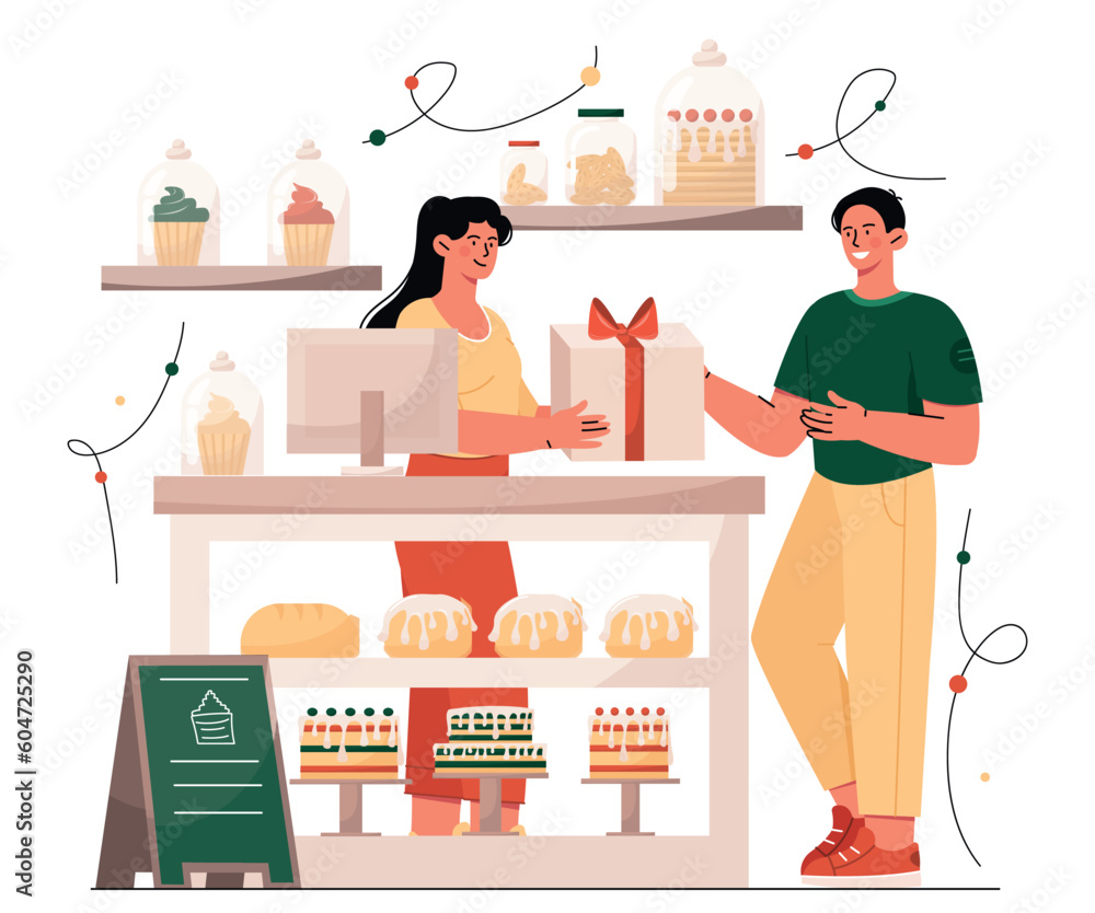 Obraz premium People in bakery