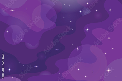 Vector space background. Cute flat template with stars in outer space