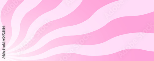 Undulate pink radial stripes background. Trendy retro y2k pattern. Waving rosy sunburst, explosion or surprise design effect. Manga style background. Bubble gum, lollipop candy texture.