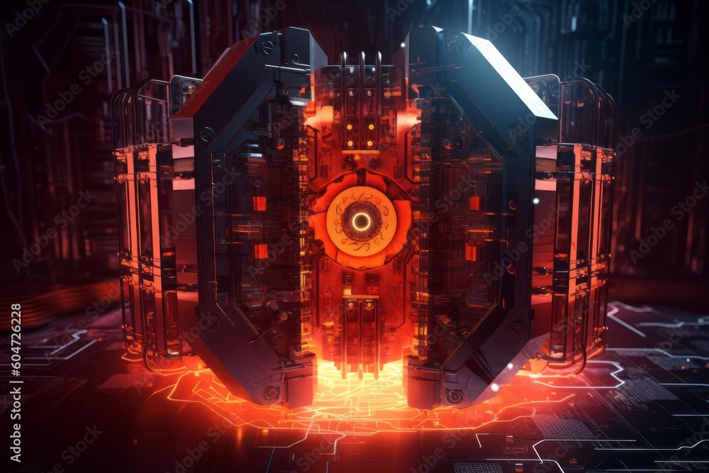 Fototapeta premium Concept of Cyber Security, Generative AI