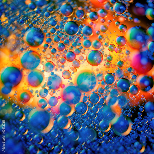 Blurry abstract illustration of bubble pattern. Generative AI