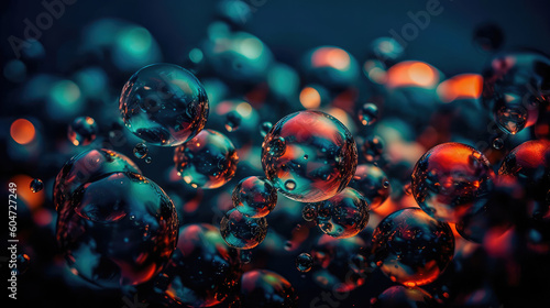 Blurry abstract illustration of bubble pattern. Generative AI