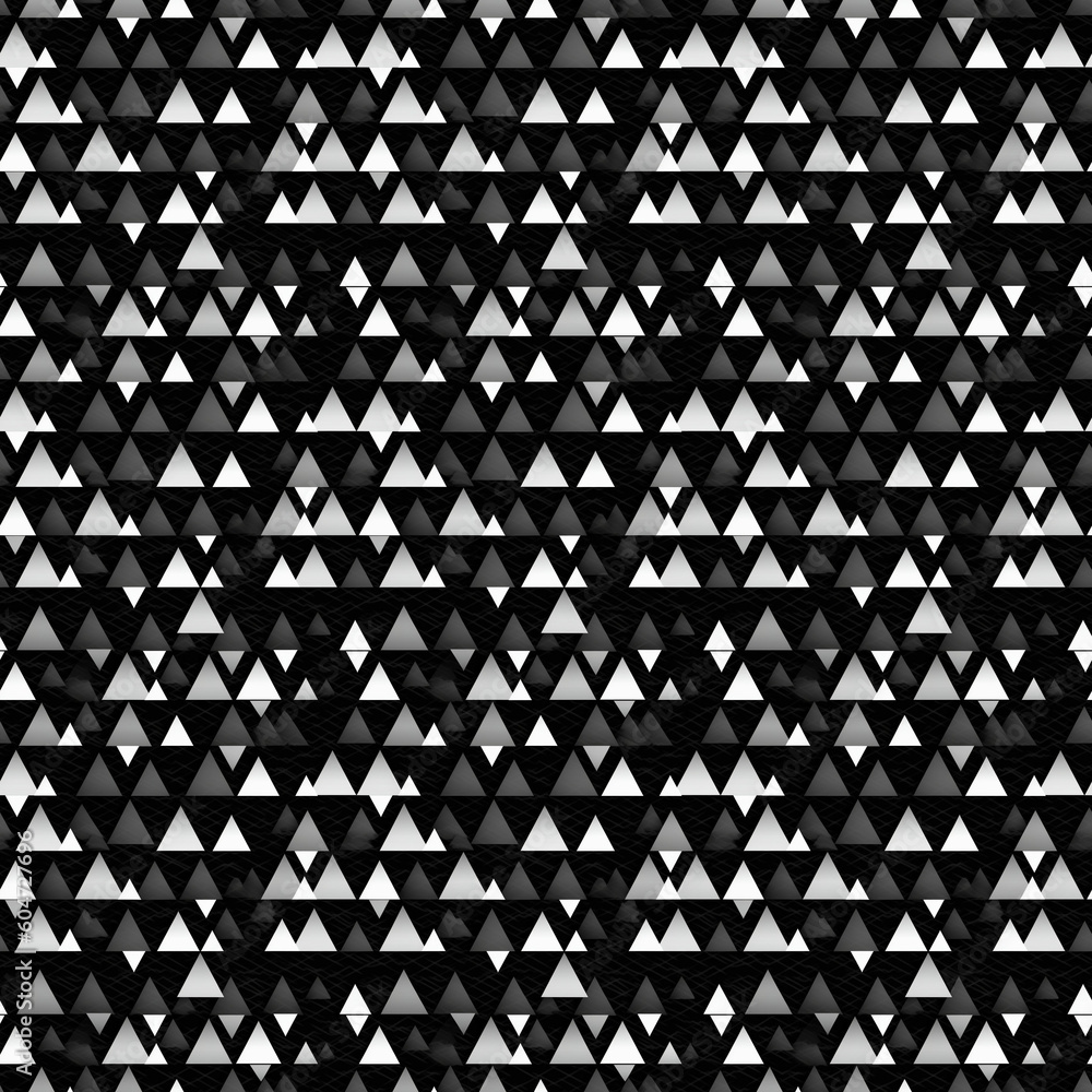 Seamless pattern with black and white triangles. Created with generative AI